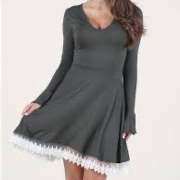 Altar'd State Dresses & Skirts - ALTAR’D STATE Fit & Flare Dress with Lace Trim
